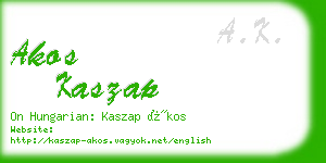 akos kaszap business card